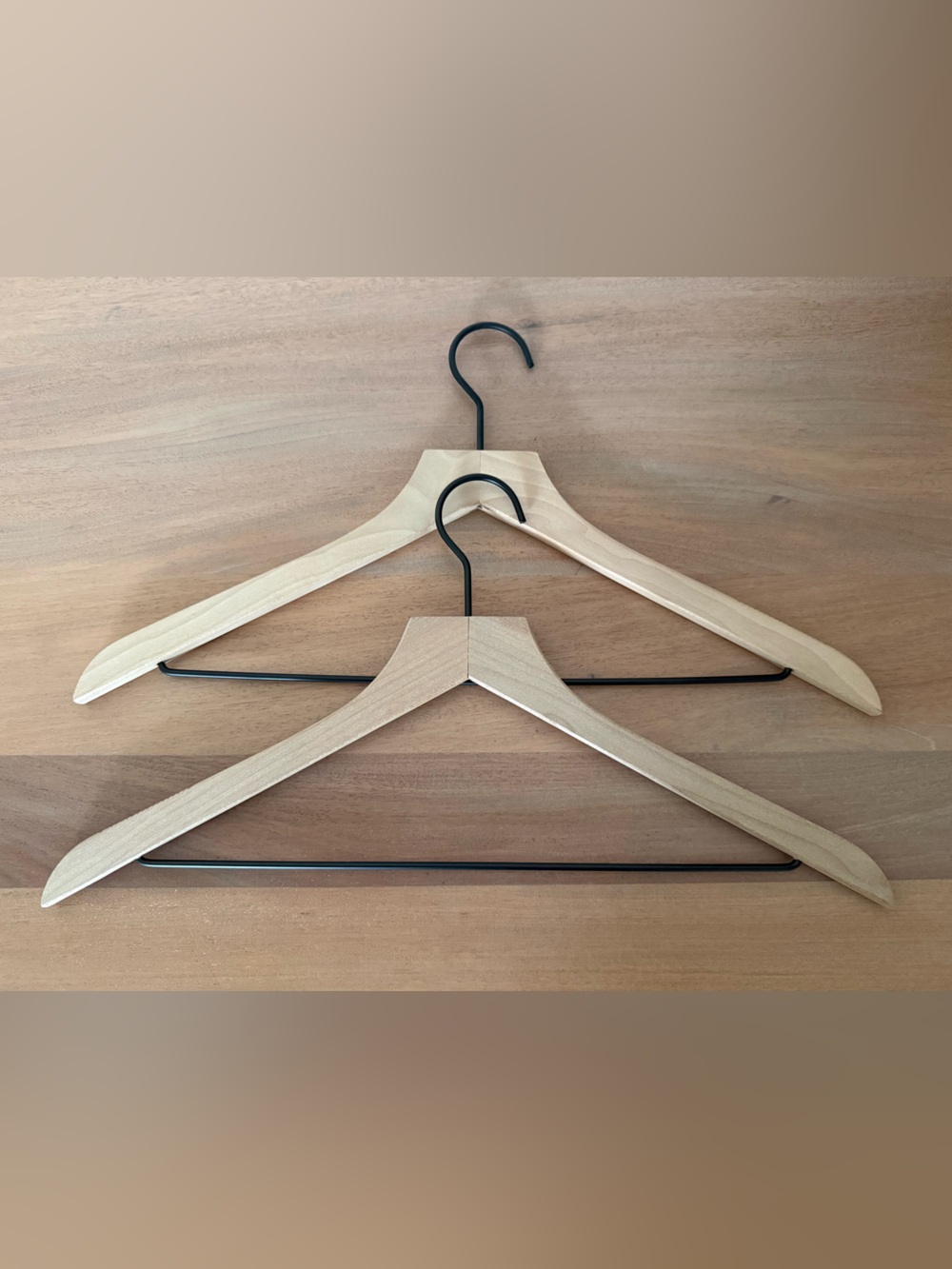 24 Brightroom (from Target) wood & steel hangers with textured sides